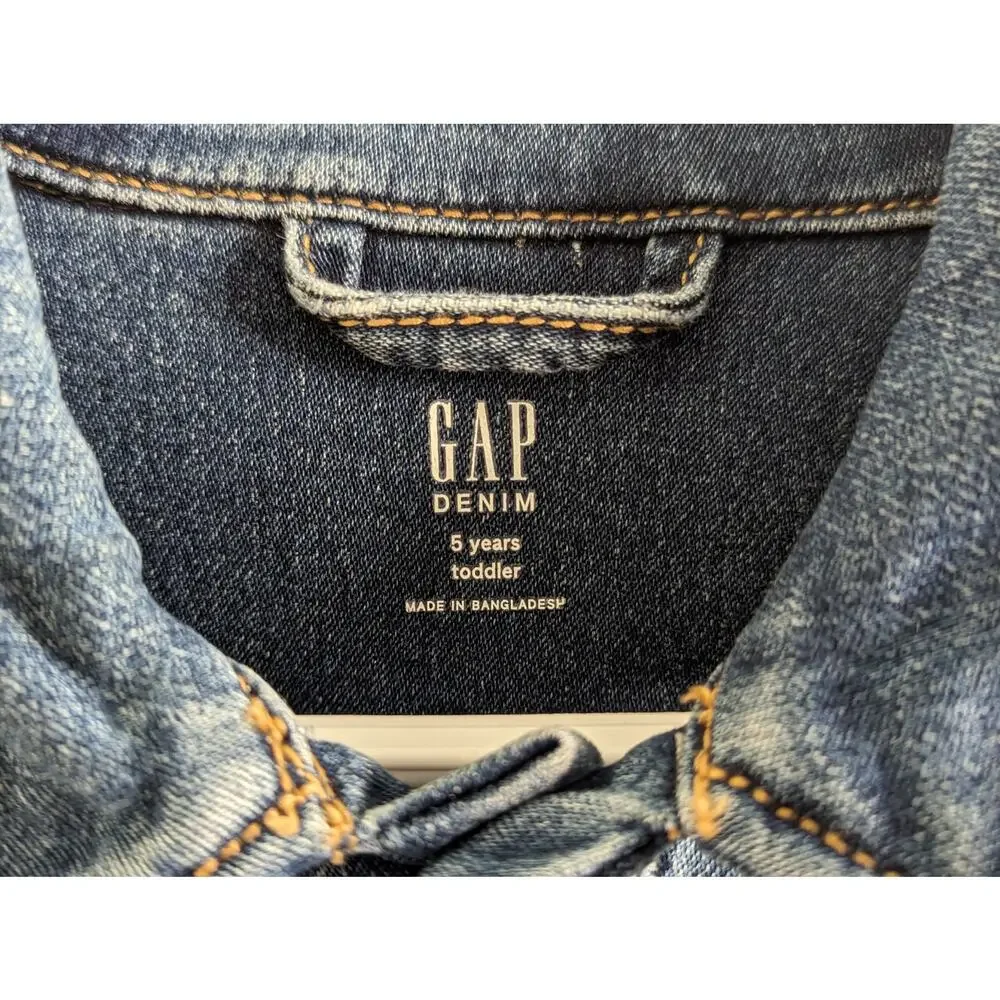 Gap Soft Denim Jacket Size 5 Medium Wash Blue Jean Coat Stretch Material